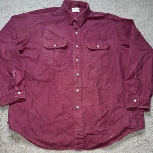 Five Brother Flannel Shirt Men XL Maroon Outdoor Workwear Rugged USA Made